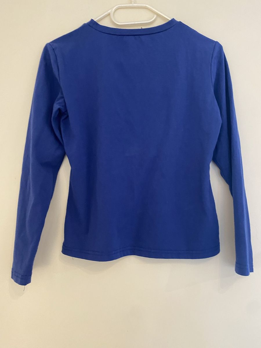 Top: Blaues Langarmshirt mit Print, Grösse S – Usato da Hünenberg See venduto da lar_9zjk 3