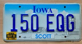 US Nummernschild Iowa 150 EQG Mai 98