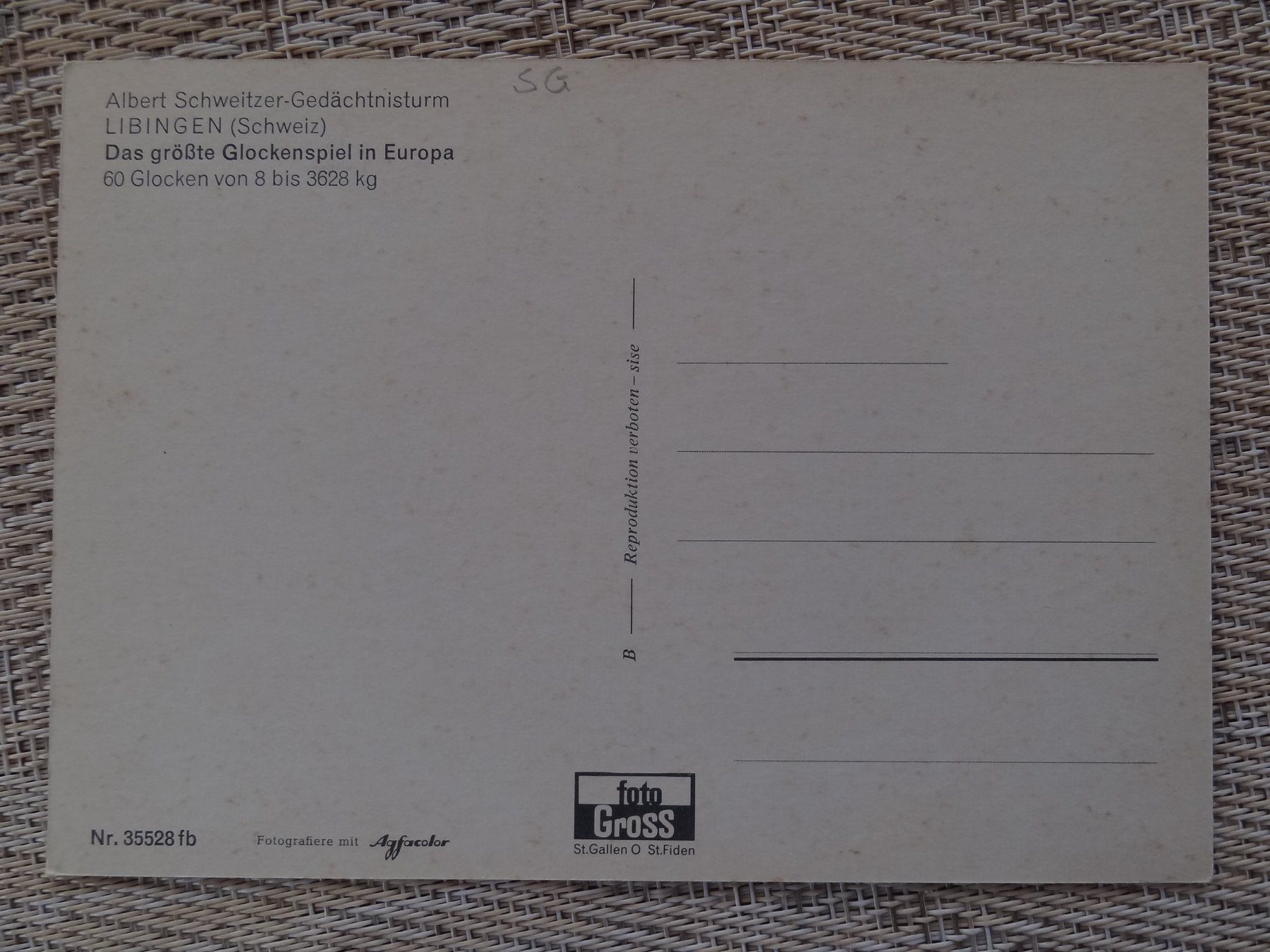 Cartoline postali: LIBINGEN - SG - Cloches et Paysage! – Usato da St Léonard venduto da Riglin 1