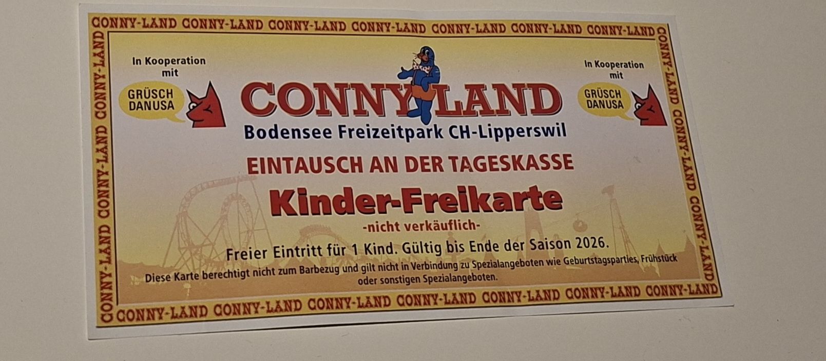 Biglietti: 1 Kinder-Freikarte Connyland – Nuovo (secondo la descrizione) da Winterthur venduto da SoledadK