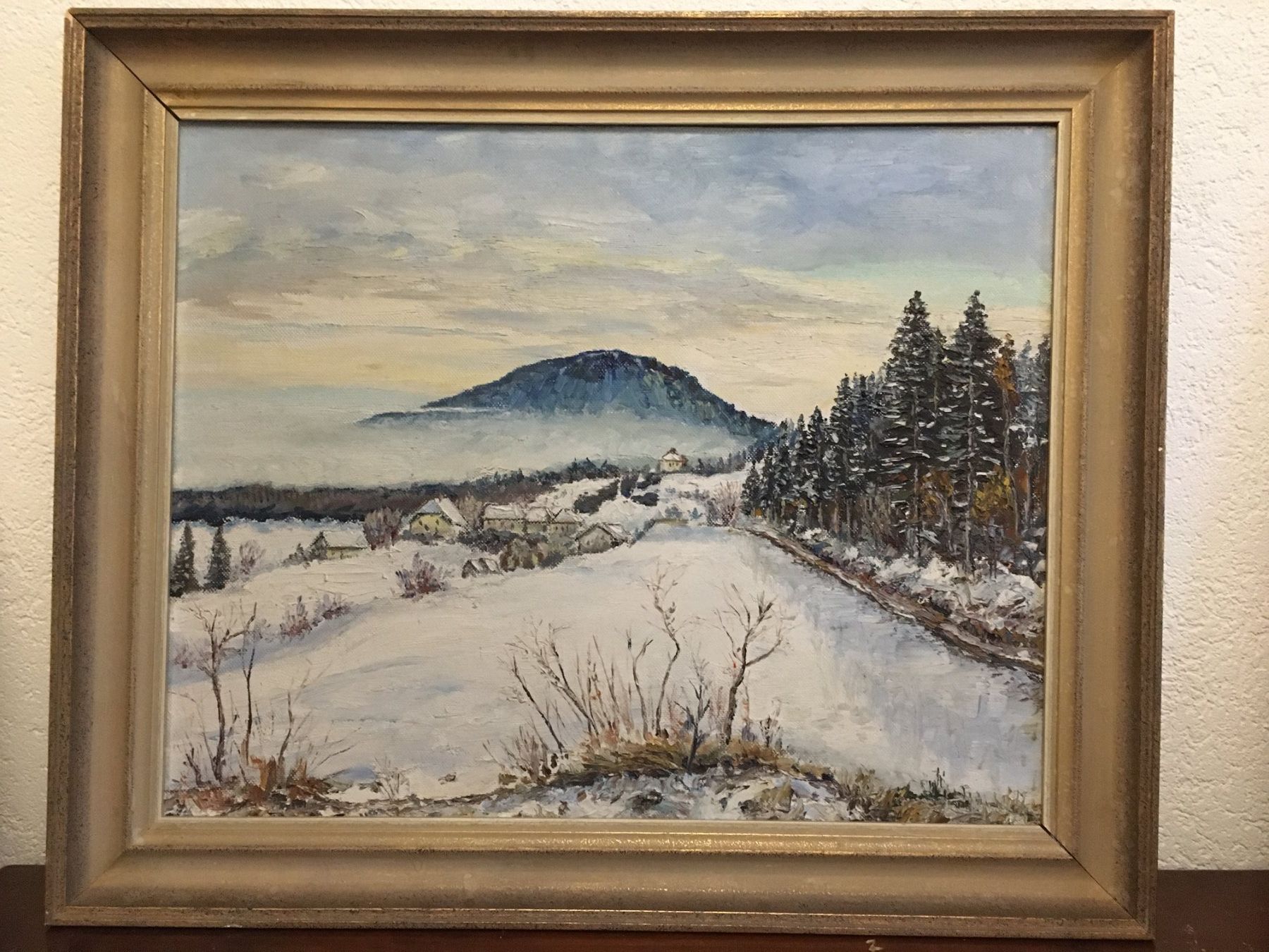 Dipinti: Tableau signé Danilo Galla, montagne de Boudry, Montezillon – Usato da La Chaux-de-Fonds venduto da venteperso5