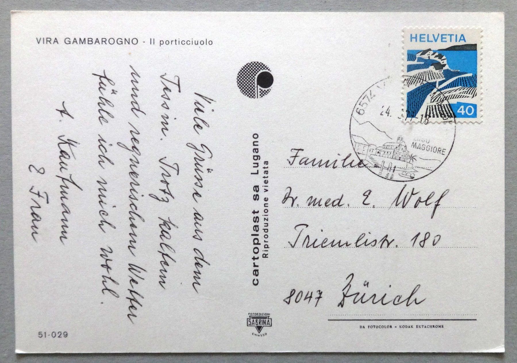 Cartoline postali: Vira Gambarogno - Il porticciulo – Usato da Fétigny venduto da Billy2miny 1