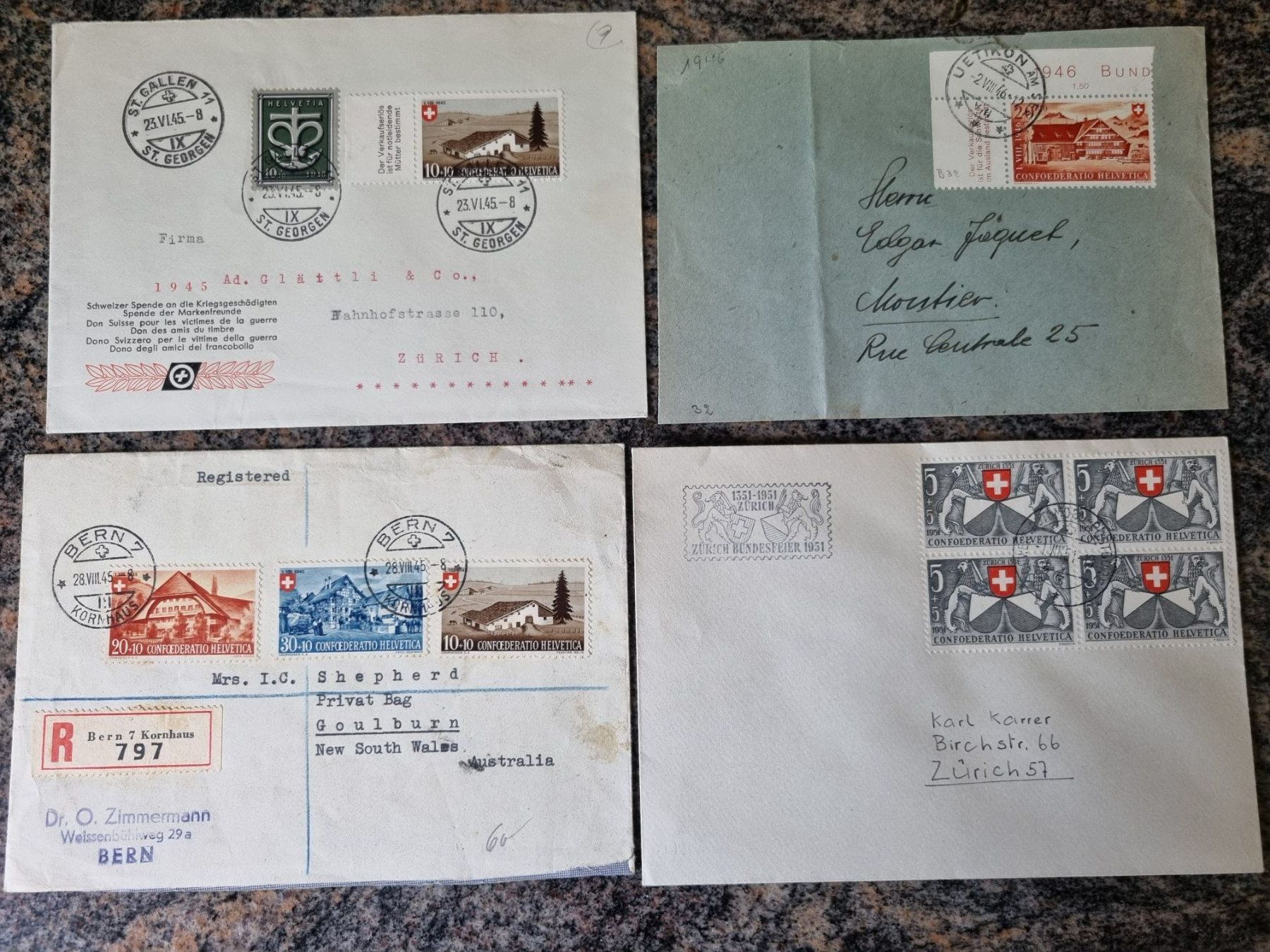 Tutti i francobolli: 16 Briefe mit Pro Patria Frankaturen – Usato da Gümligen venduto da Geniusbuy 4