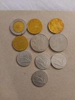 Lot de 10 pièces de monnaie italiennes, Lire, diverses