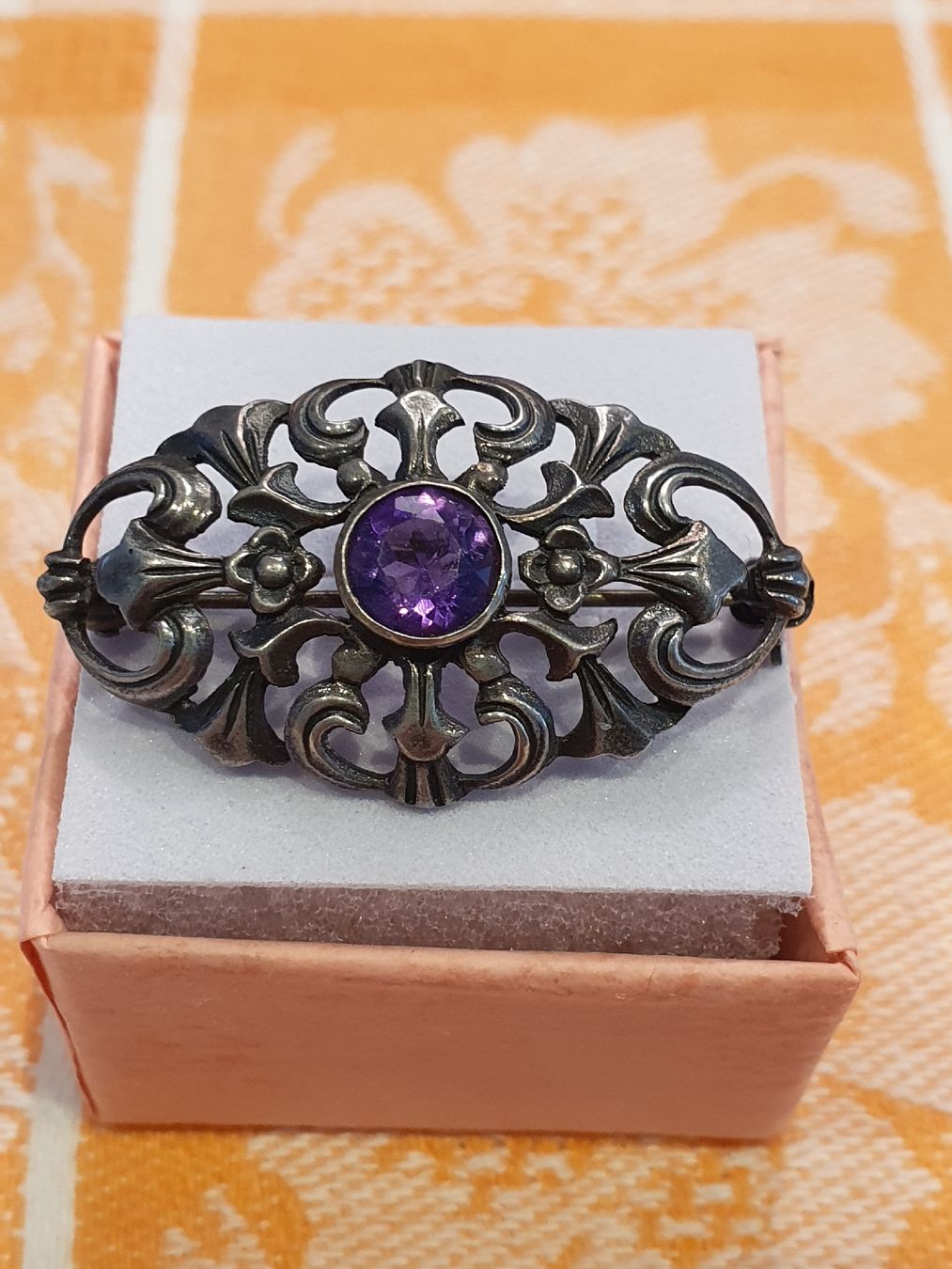 Spille & Fermagli: Jugendstil Designer 800er Silber Amethyst Brosche – Usato da Wohlen AG venduto da palmsprings
