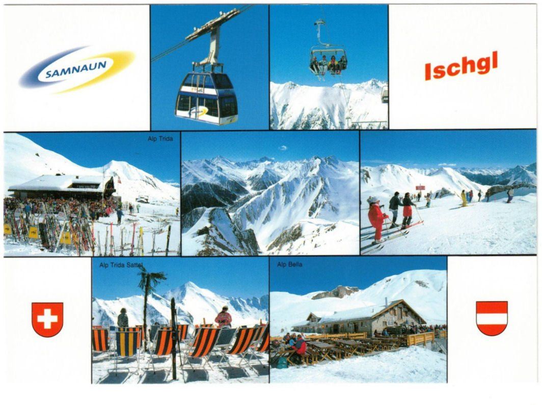 Cartoline postali: Samnaun - 7 Bild AK – Usato da Binningen venduto da Mountainrider
