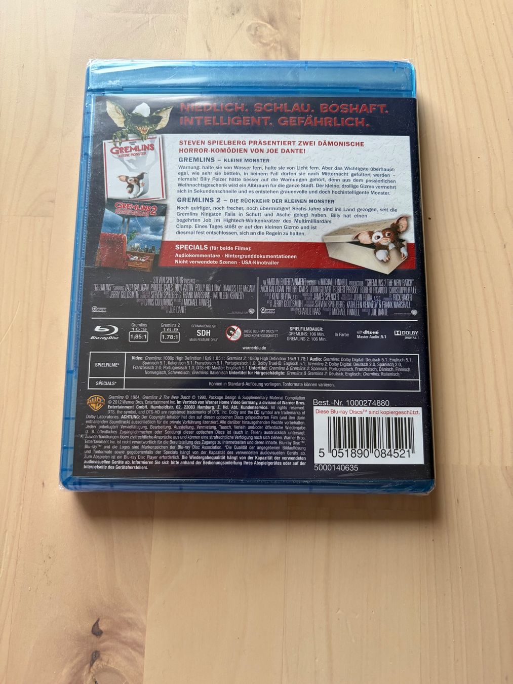 Tutti i DVDs: Gremlins 1+2 - La Collection [Blu-ray] – Nuovo e nell'imballaggio originale da Givrins venduto da Nicolux01 1