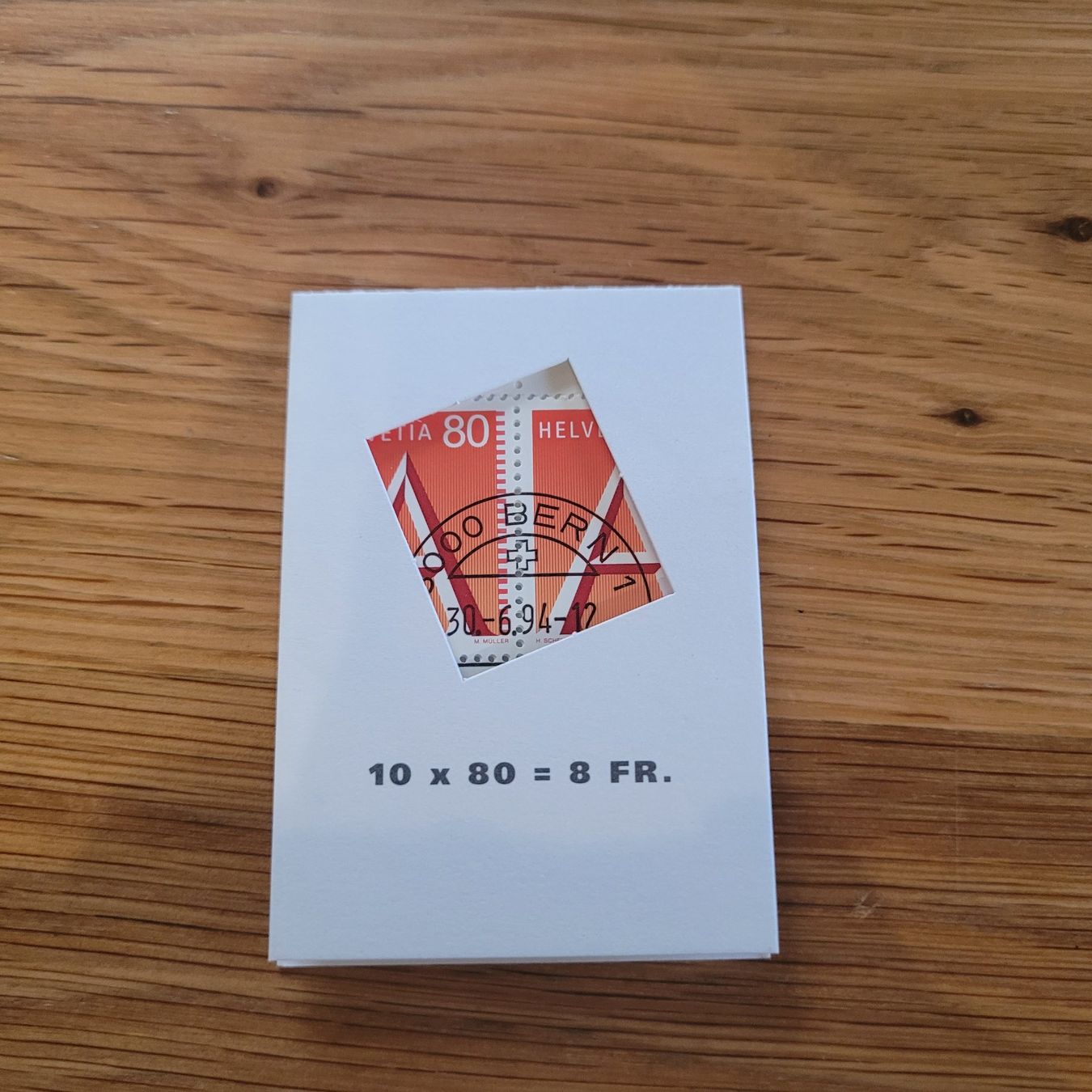 Alle Briefmarken: Markenheftchen Carnet De Timbre Bern 1994 – Gebraucht aus Biel/Bienne von Destockweb