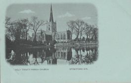 old UK Postcard STRATTFORD O/A HOLY TRINITY PARISH CHURCH ak