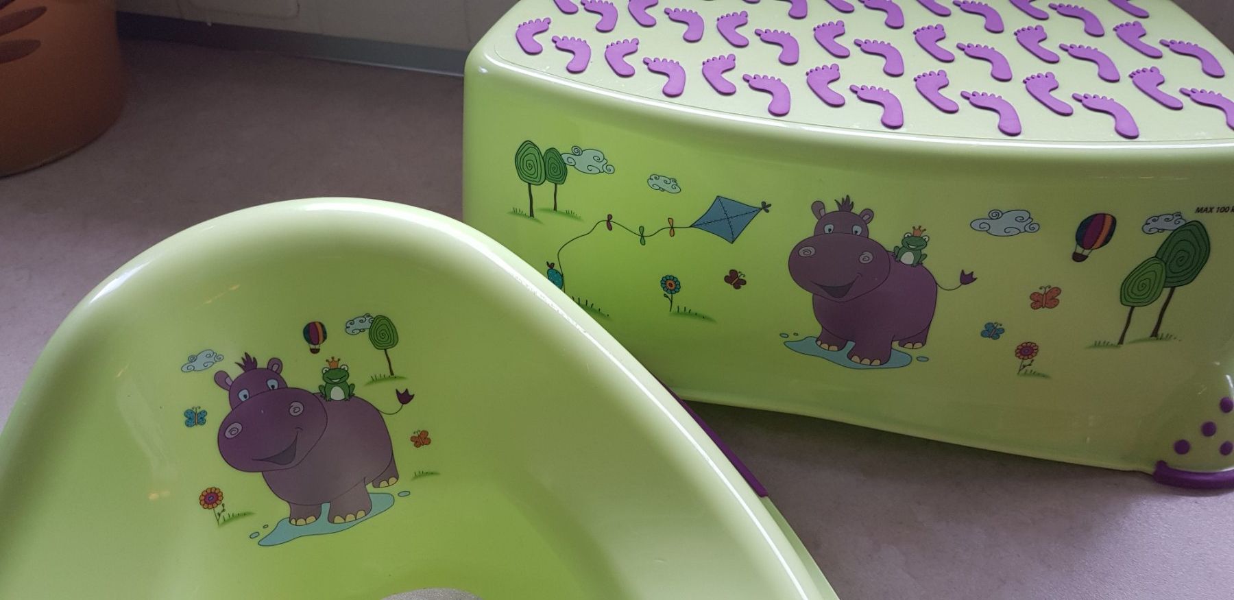 WC: Kinder-WC-Ring und Tritt/Hocker grün – Usato da Dietikon venduto da grafad 1