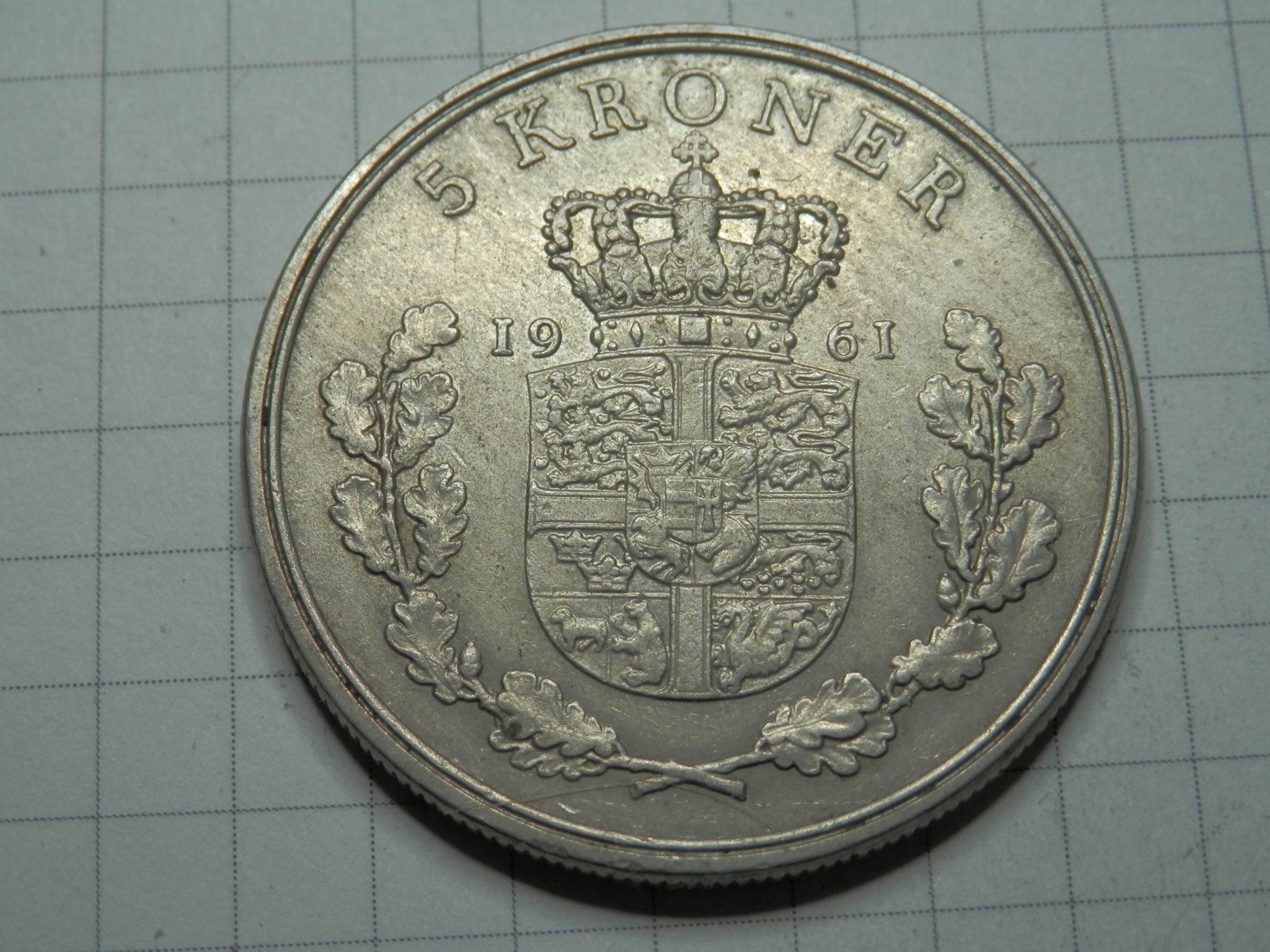 Tutti le monete: Dänemark  5 Kronen, 1961 – Usato da Weiach venduto da weiach81