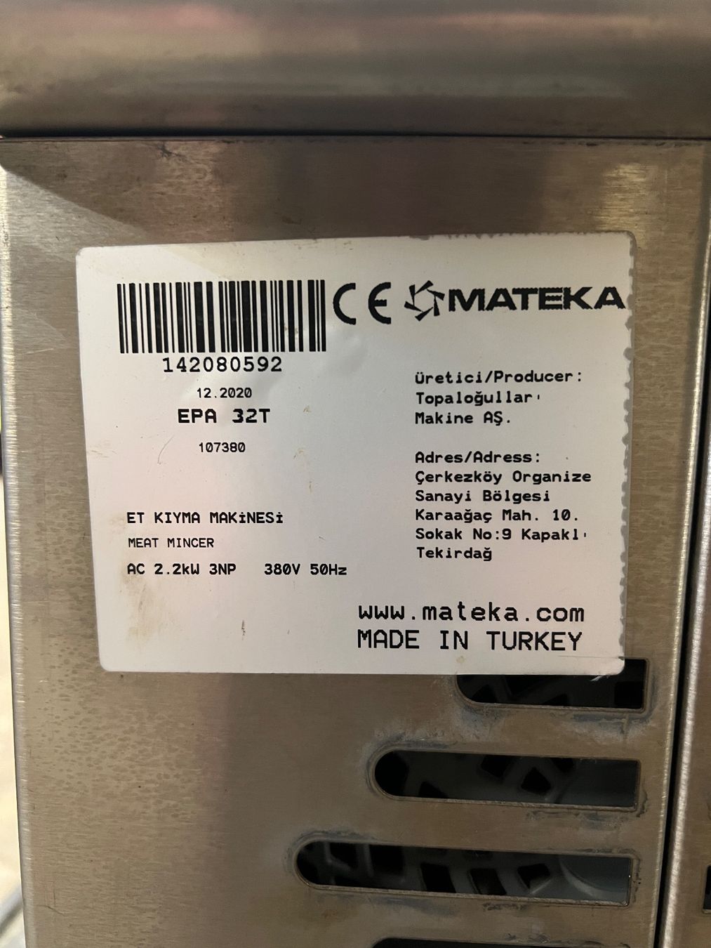 Elettrodomestici da cucina: Profi Fleischwolf - Mateka EPA 32T – Usato da Dietikon venduto da burak_taci 3