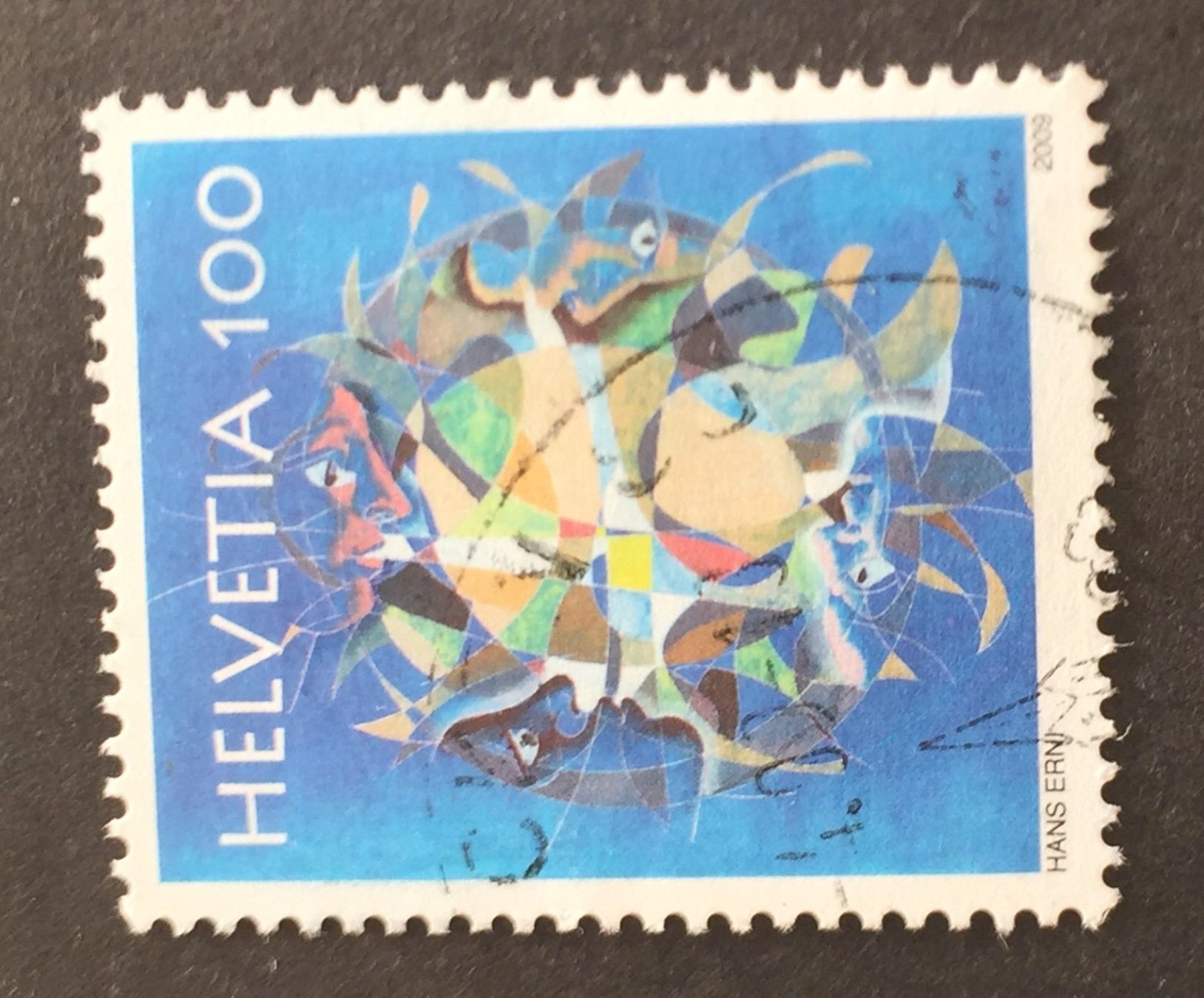 Tutti i francobolli: Nr.1297  Menschengeist Hans Erni GESTEMPELT 2009   – Usato da Aarau venduto da Billa007