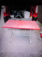METALLTISCH VINTAGE 70er Jahre Blechtisch Rot
