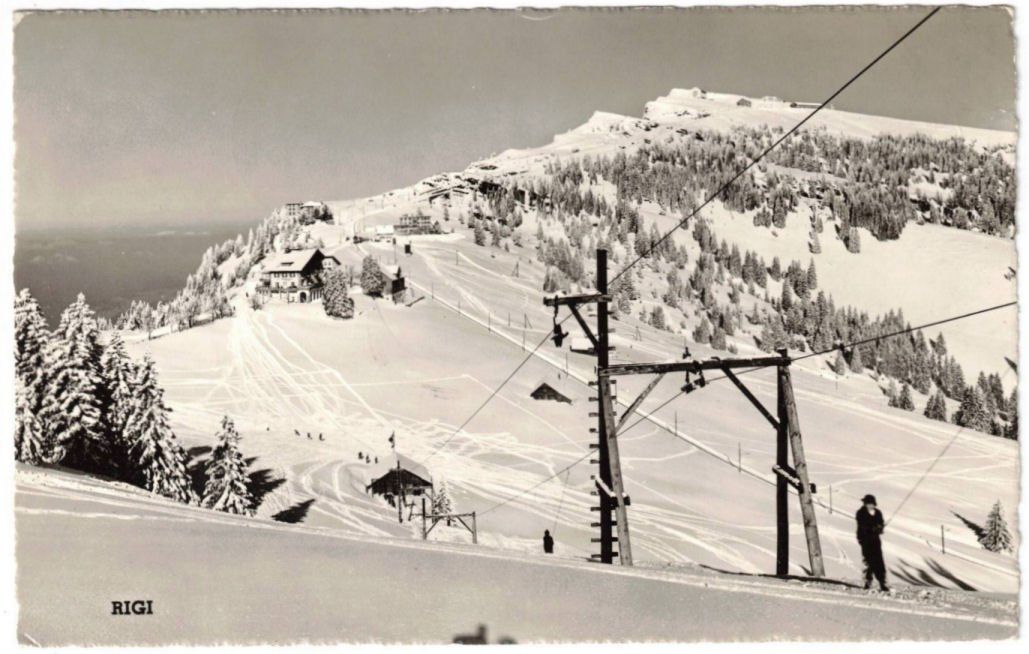 Cartoline postali: Rigi - Skilift Rigi-Rotstock – Usato da Binningen venduto da Mountainrider