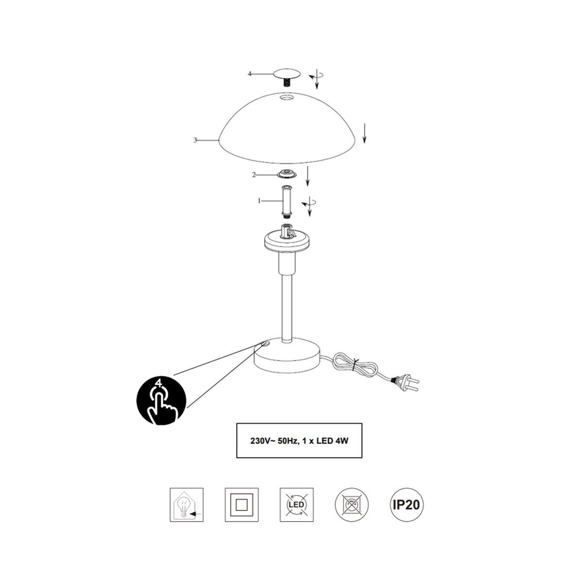 Lampade: LED Tischleuchte, Dimmbar, 22 cm Ø – Nuovo (secondo la descrizione) da Kreuzlingen venduto da Smart-Light 1