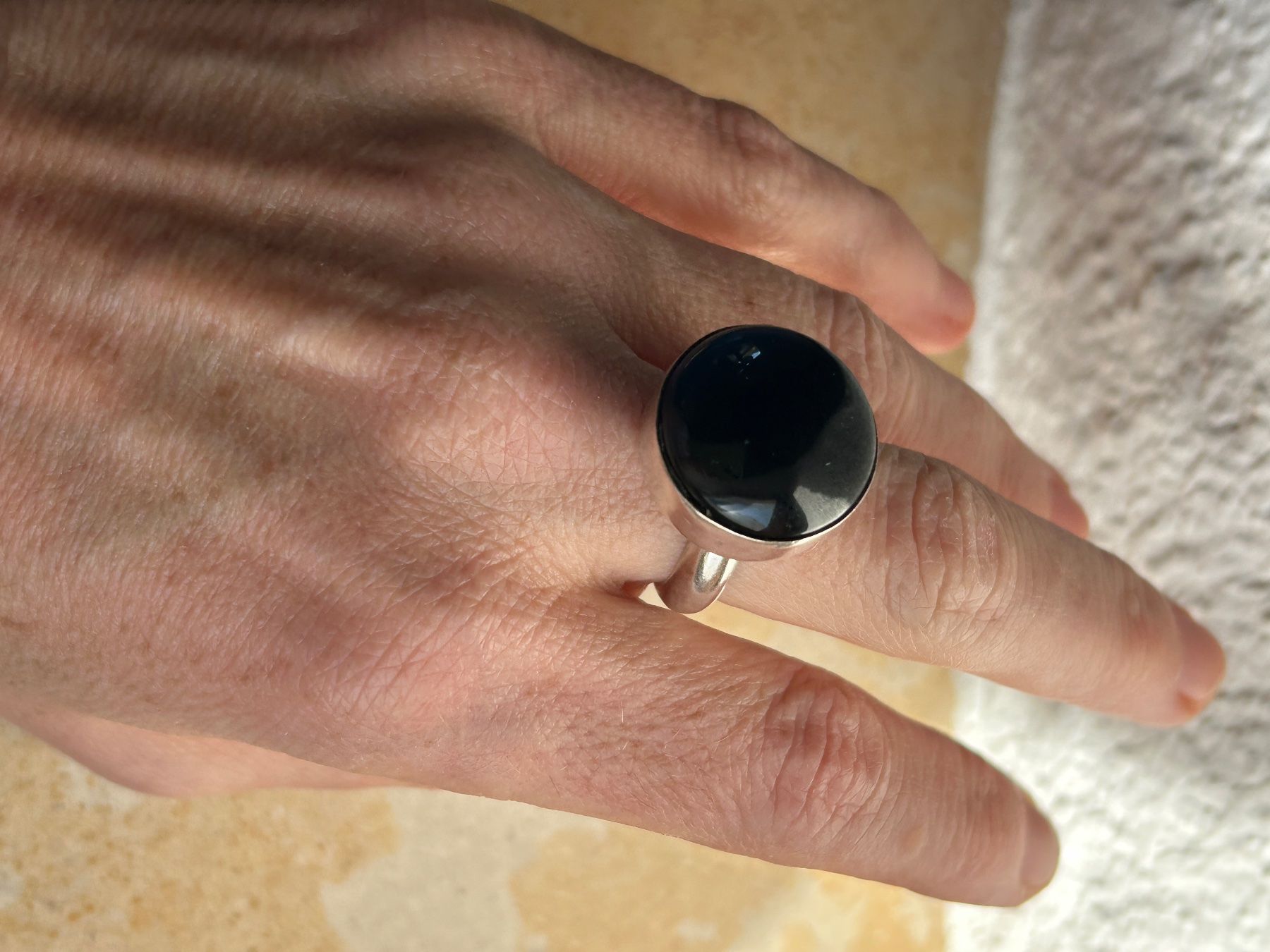 Anelli: Vintage Ring, Silber Dunkelblauer Stein (58) – Usato da Laufen venduto da Bellavitaboom 1