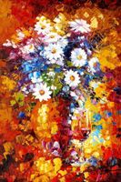Abstrakt - Vase mit bunten Blumen