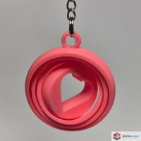Heart Gyro Fidget Keychain 3D Printed Pink NO CHAIN INCLUDED