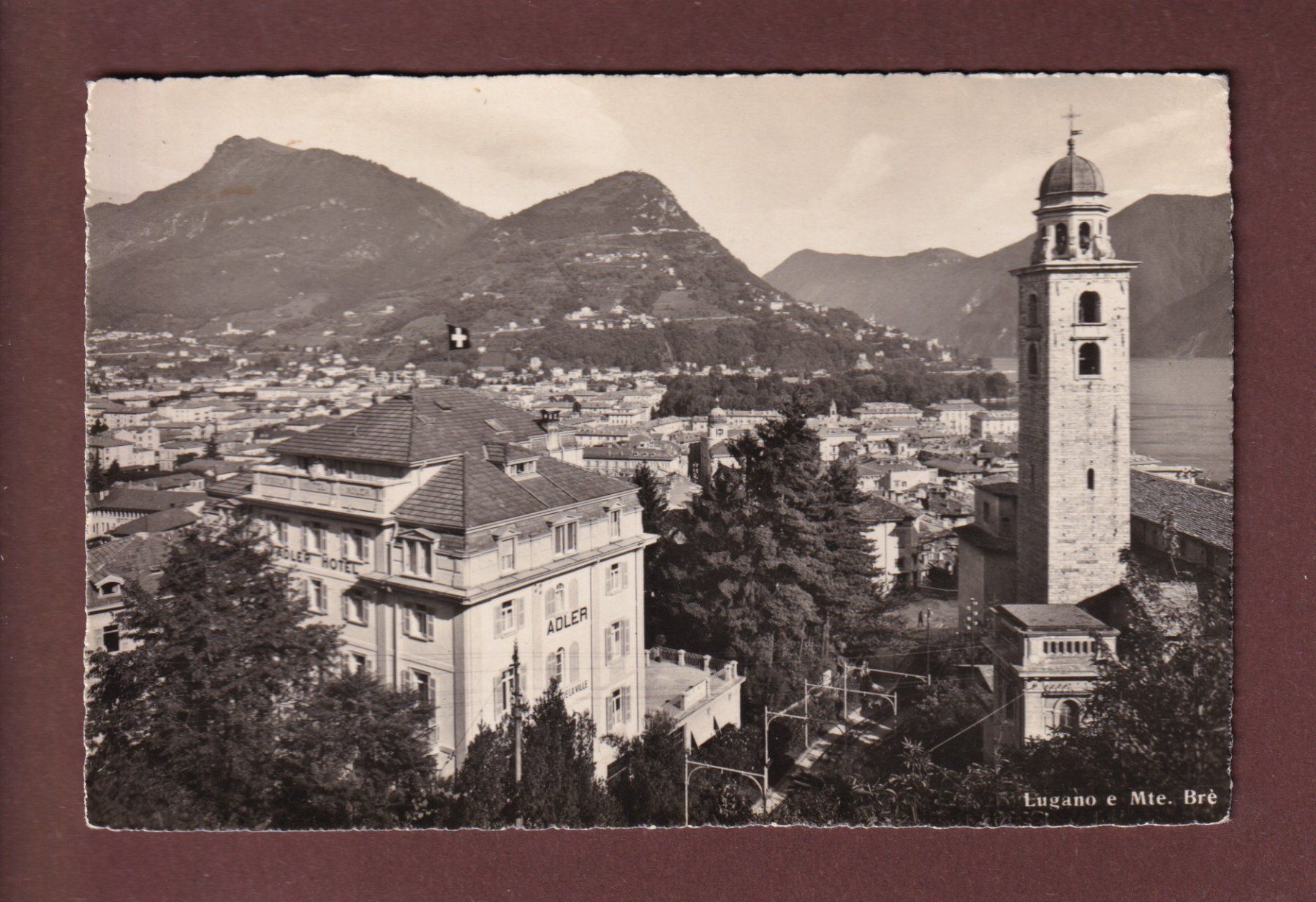 Ansichtskarten: LUGANO - Hotel Adler - Monte Brè – Gebraucht aus Pully von nicecards