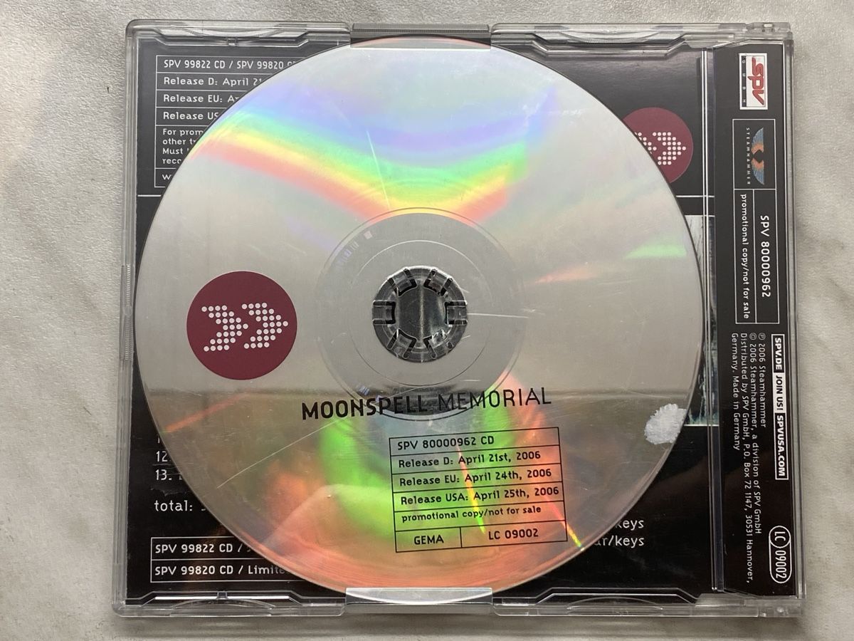CD: Moonspell - Memorial CD - Édition Promo Limitée 2006! – Nuovo (secondo la descrizione) da Aigle venduto da St_anger 1