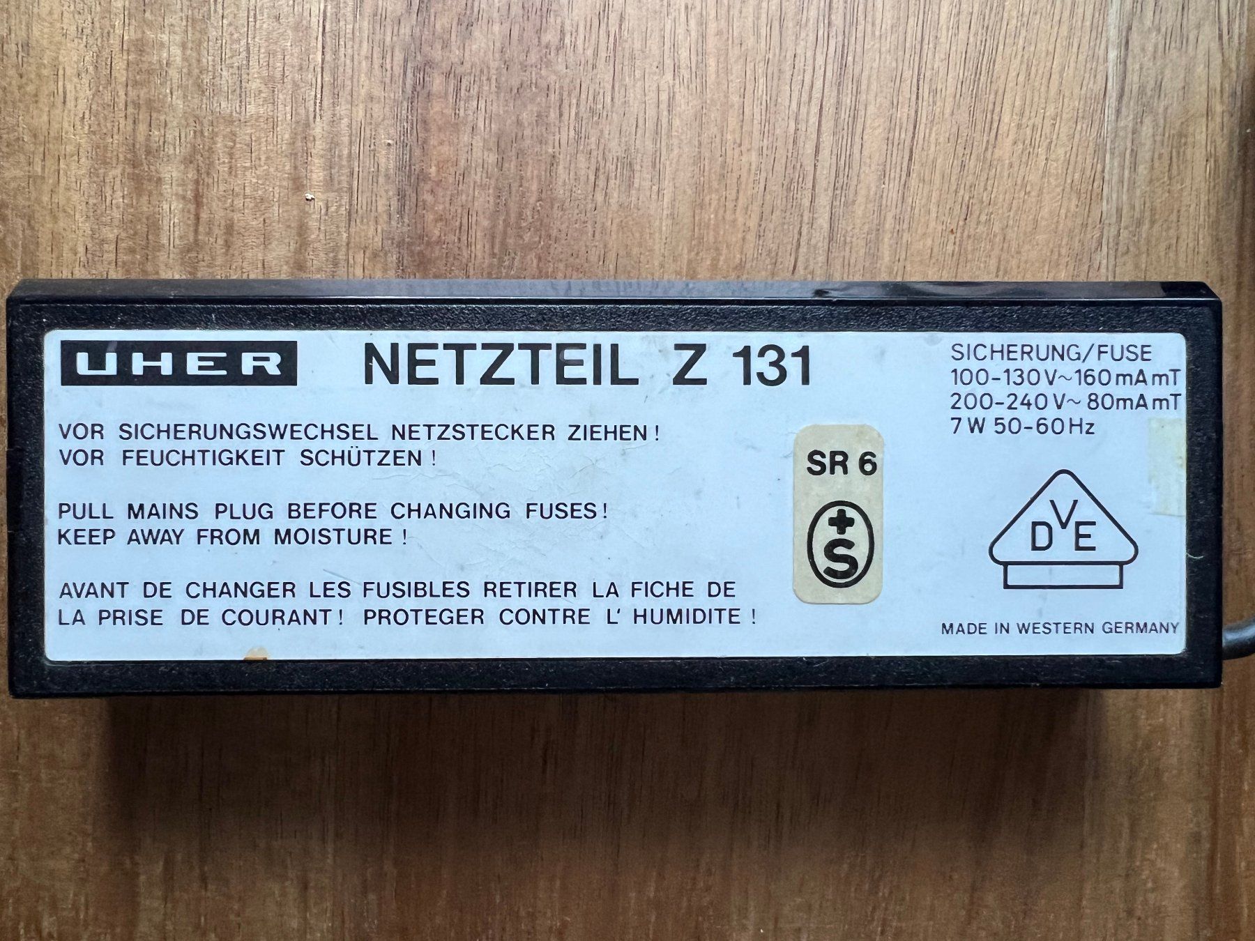 Uher Apparecchi a nastro: UHER Netzteil Z 131 – Usato da Bazenheid venduto da rue_6hcy