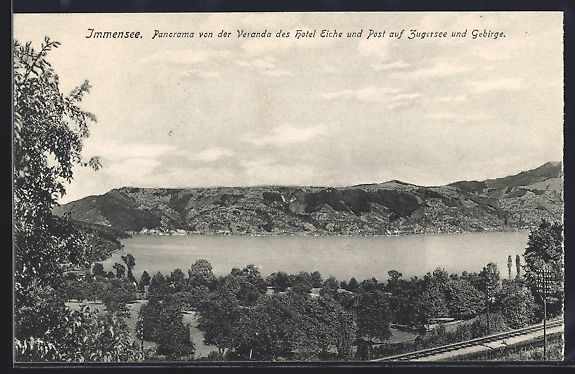Cartoline postali: Immensee, Panorama von der Veranda des H – Usato da Berlin venduto da bartko-reher
