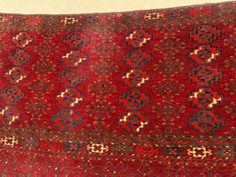 Chuval um 1920 Turkmen 165x83cm Teppich geknüpft sauber