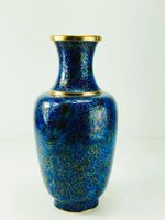 Chinesische Cloisonné Vintage Vase - Kobaltblau, 32 cm
