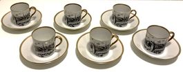 6 Tasse mit Untertassen Langenthal Porzellan weiss Neuchâtel