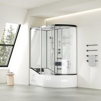 1973 - LED Duschkabine & Badewanne LUX 2in1 rechts weiss