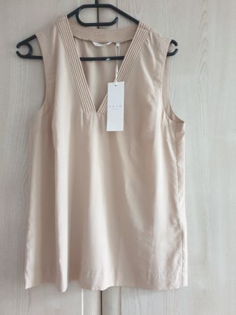 SEIDENTOP/SEIDENBLUSE creme, Gr. 36/38 ladenneu