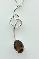 Anhänger 925 Silber mit 0.4 Ct Rauchquarz (Rauchtopas) + Ket