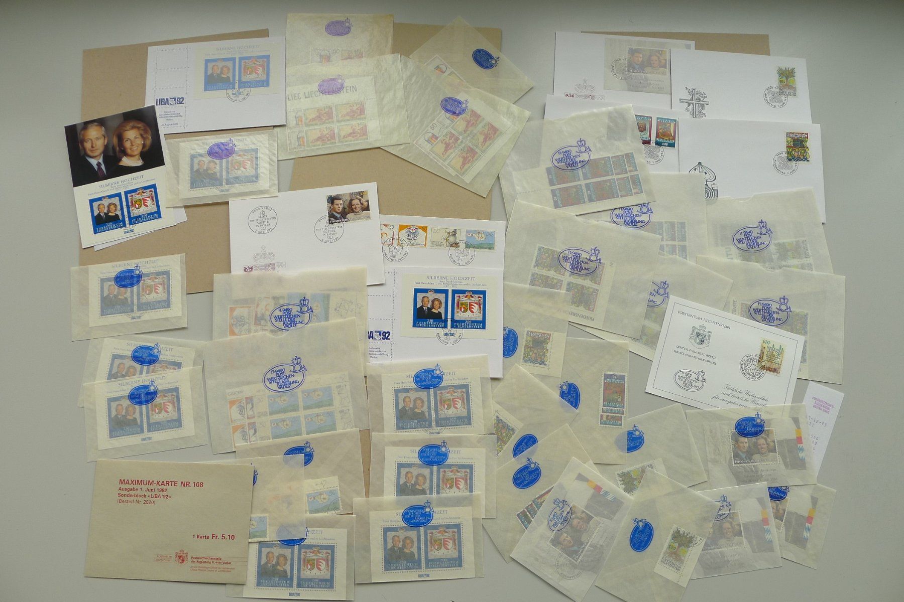 Tutti i francobolli: 1973-1995, LIECHTENSTEIN, günstiger Posten. Postwert 4500.- – Usato da Sursee venduto da Luzernerraute 8