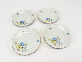 Porzellan Kuchenteller Bavaria mit Blumenmuster (4 Stück)