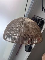 Paire de lampes suspendues en rotin naturel, ambiance bohème