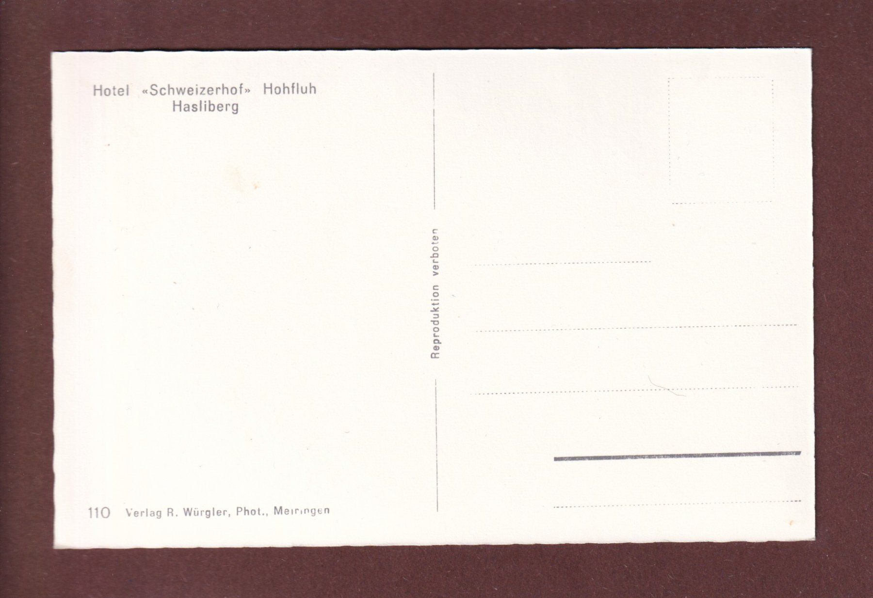 Cartoline postali: HASLIBERG - Hotel Schweizerhof Hohfluh – Usato da Pully venduto da nicecards 1