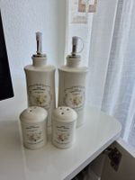 Ceramic Oil Dispenser and Salt Shaker Set Floral