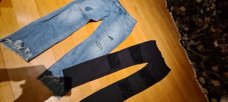 neue schwarze  Leggins mit Muster gr.L  und coole Jeans