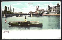 Zürich, Kleines Rundfahrtsschiff vor de