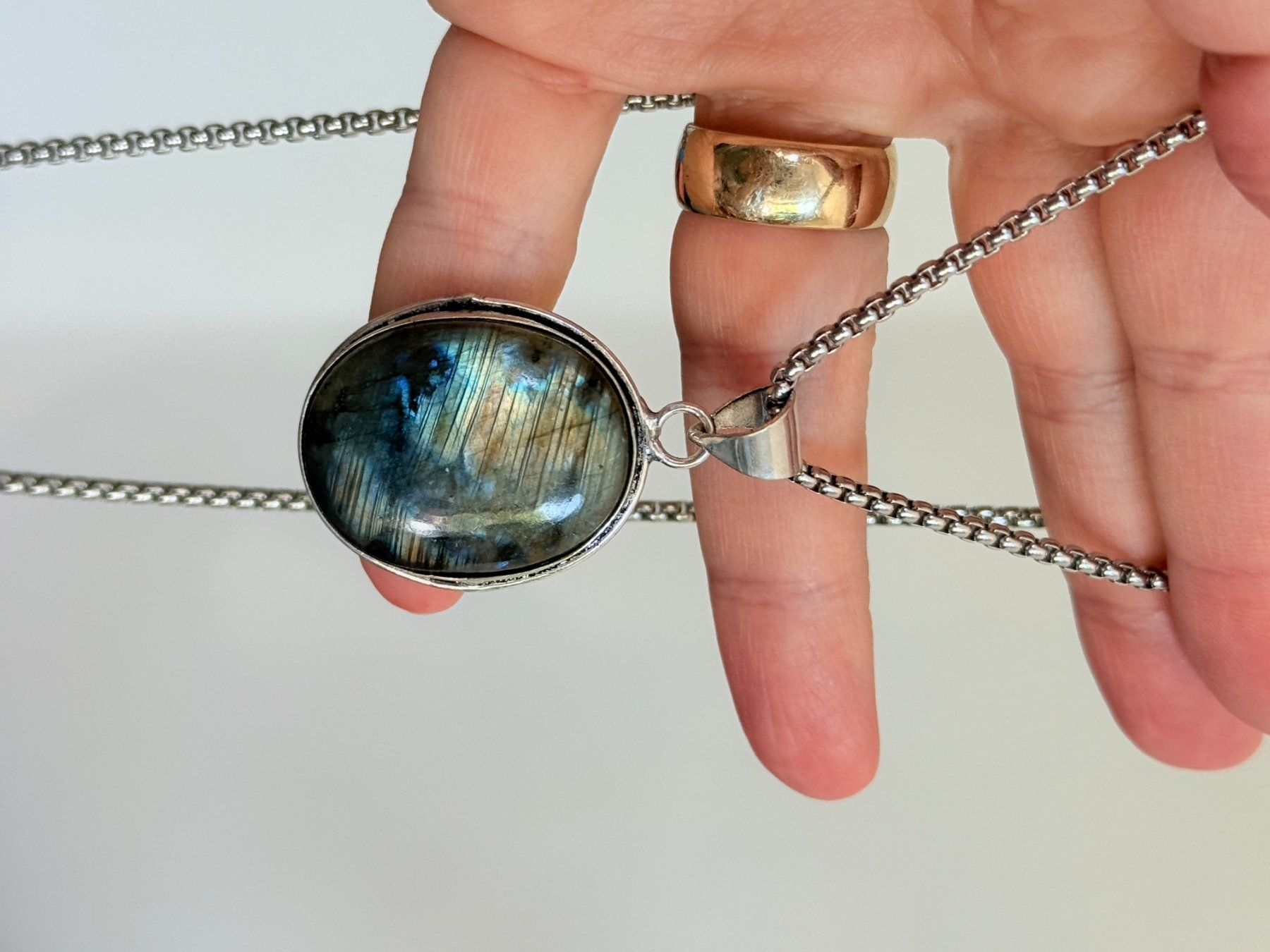Catenine: Collier labradorite ✨ Pendentif unique en pierre – Nuovo e nell'imballaggio originale da Genève venduto da AWWA 4