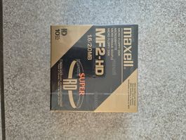 Maxell MF2-HD Super RD 1.6/2.0MB floppy disks 10pz nuovo