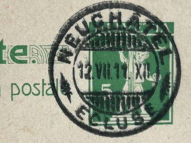 Alle Briefmarken: Reklamation Hemmdläppchen 1911 Neuchâtel-BOUDRY sauber gest. – Gebraucht aus Ruswil von Tango23 6