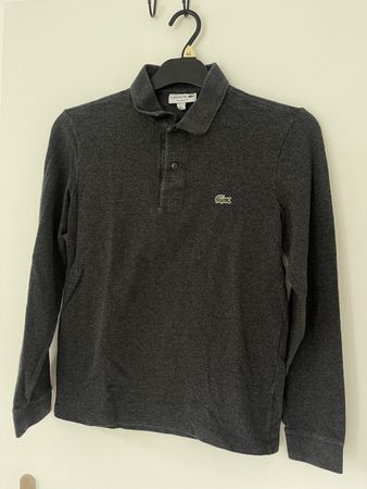 Lacoste Poloshirt Herren Gr. XS Langarm Grau Top Zustand