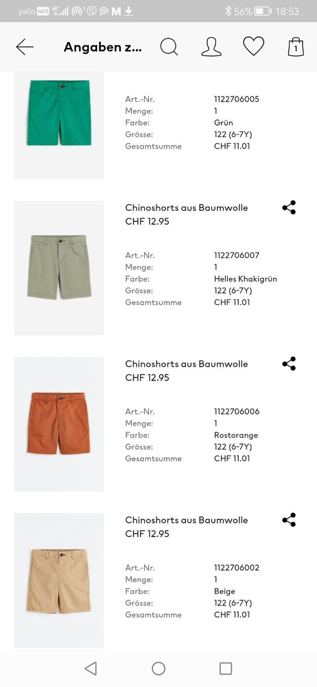 Pantaloni: H&M Shorts, Gr. 122, 4 Stk – Usato da Niedergösgen venduto da lil_s6k8 6