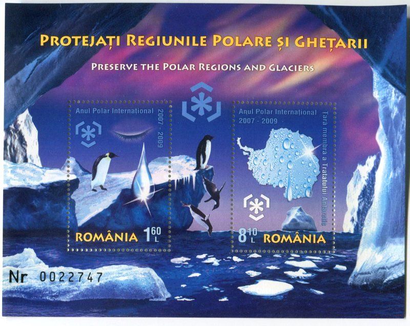 Alle Briefmarken: Block "Pinguine". Rumänien – Neu und originalverpackt aus Basel von Butsch5