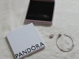 Pandora Armband Mit Anhänger Charm 925 Silber 17 cm Mit Box