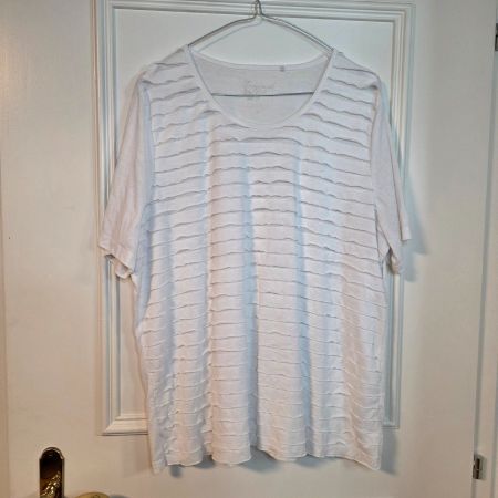 C&A Canda Bluse Weiß Gr. XL mit Struktur