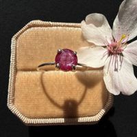 Silberring mit echtem Rubin aus Tansania – EU 56