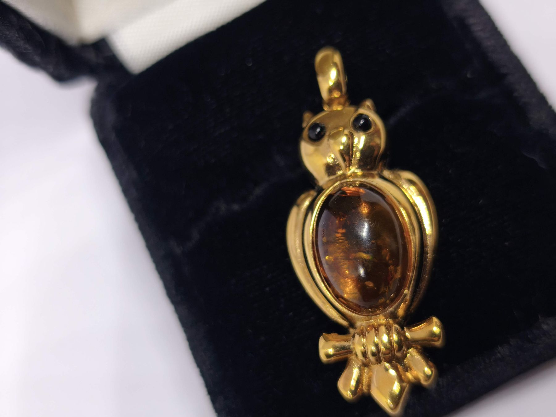 Pierre Lang Ciondoli: Gold Anhänger Eule Bernstein 🌻Pierre Lang – Usato da St. Gallen venduto da GIULESGG 2